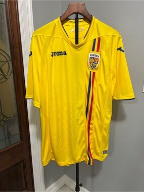 Romania Joma National Team Home Football Jersey Yellow Soccer Shirt Men XXL 2XL